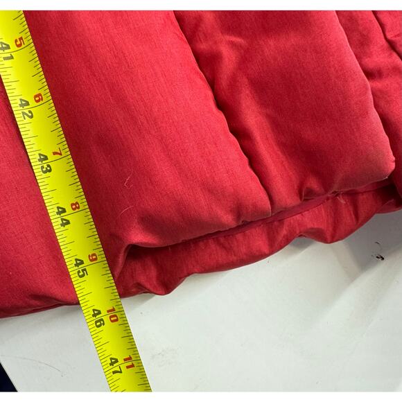 Vintage 80s Women’s Gallery DOWN Jacket Red Long Minimal Unique Classy Med - Picture 8 of 9